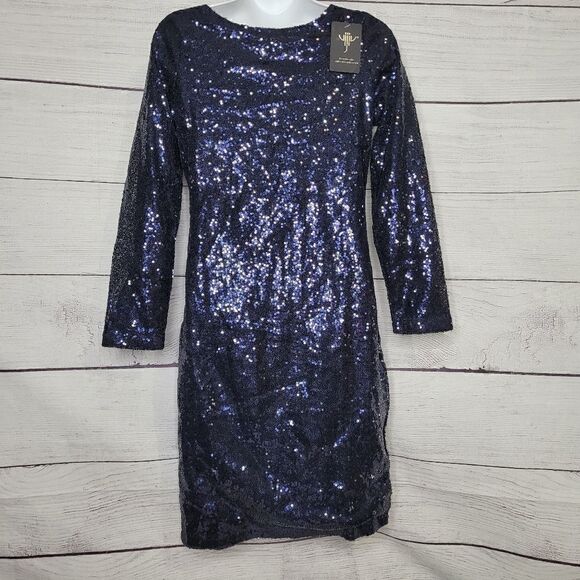 Women's Long Sleeves Sparkle Sequin Glamour Dress Small - Picture 4 of 4